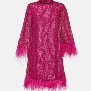 Rebecca Vallance Feathered Cocktail Dress Size 6
